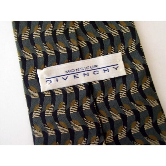Monsieur Givenchy Mens Art Deco Silk Necktie - Picture 2 of 2